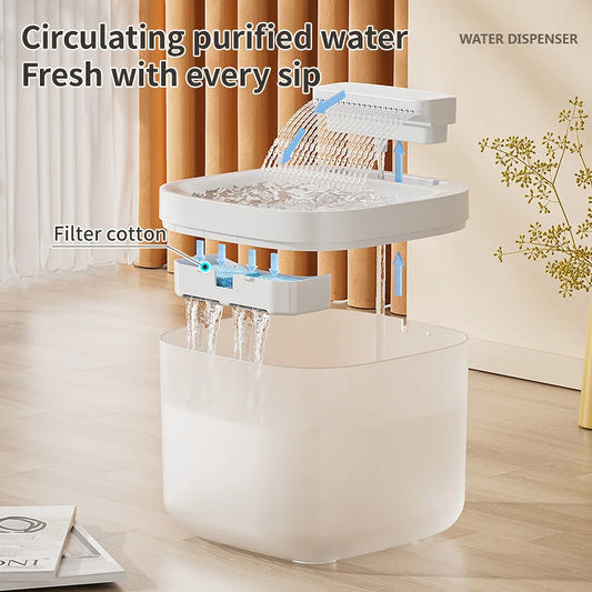 3L/101.45oz Automatic Cat Water Fountain Large Capacity Pet Dog Water Dispenser Circulating Filter Mute Pet Fountain Feeder