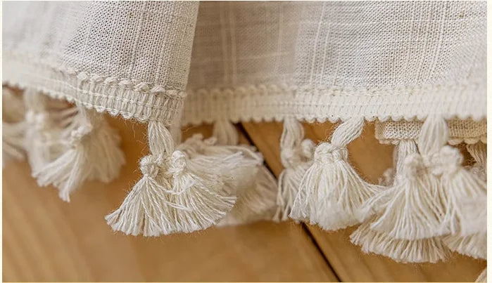 Retro coffee curtain cotton linen kitchen half curtain door curtain decorative curtain partition linen curtain short curtains