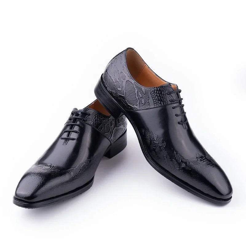 YAOLIDA Business Oxfords Shoes For Men Luxury Handmade Dress Wedding Office Side pretty Printing Preminum Formal Leather Shoe CN