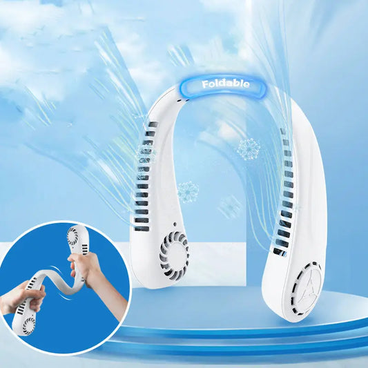 Newest Rechargeable Personal Hanging Neck Fan USB Mini Portable&Wearable Neck Fan Bladeless Outdoor Sport Fan