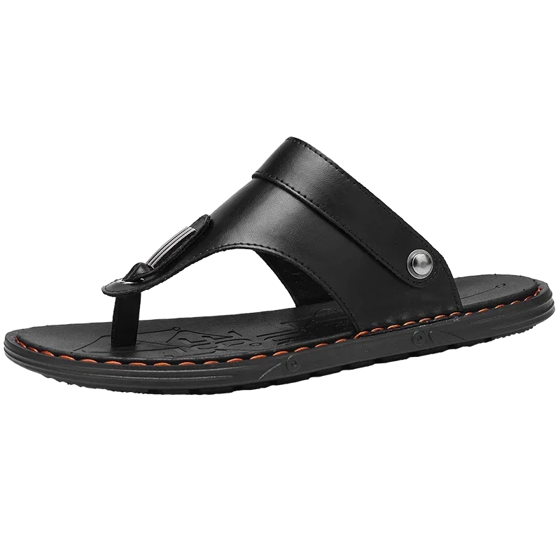 Flip Flops Flat Mens Sandals Summer Shoes Men Slippers Leather Mens Holiday Non-slip Flip Flops Huaraches Para Caballero