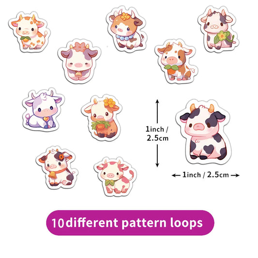500PCS Creative Cow Roll Stickers Decorative Stickers Laptop Phone Cases Waterproof Stickers