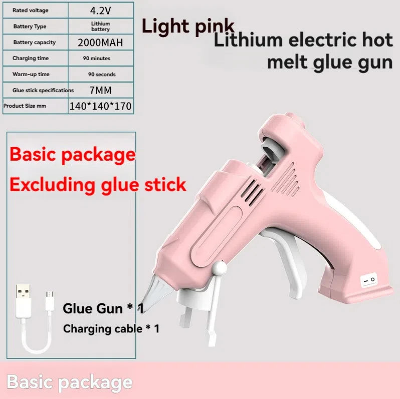 Cordless Hot Melt Glue Gun Child Hand Crafts Home DIY Repair Use 7mm Glue Stick Wireless Glue Gun