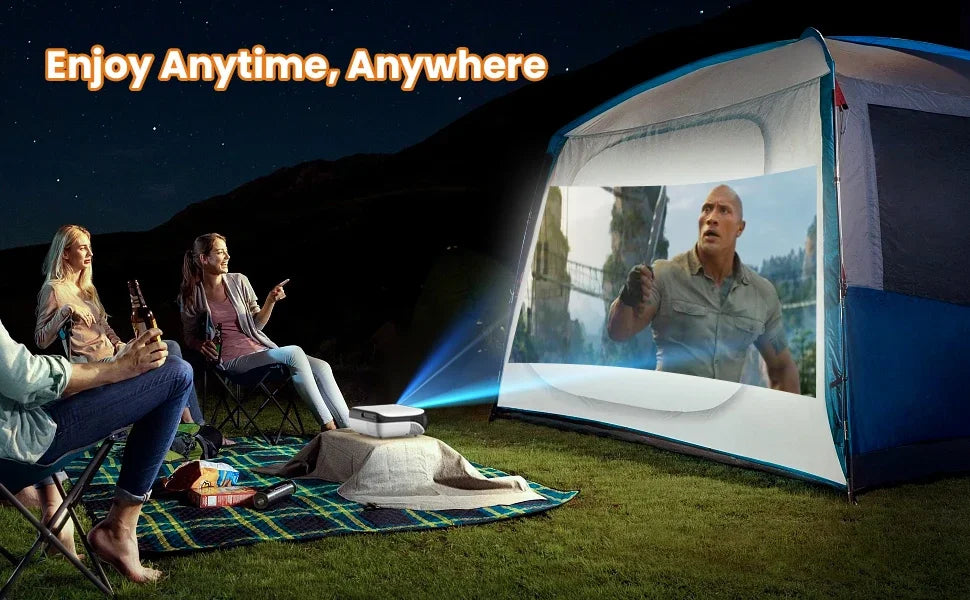 Projector Native 1080P Bluetooth Projector Portable 1920x1080dpi Outdoor Full HD Mini Projector Home Bedroom Speaker 9500Lumens