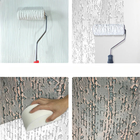 Paint Roller Painting Tool for Wall Rubber Protection Stamp Polyurethane Textured Paint Pottery Wheel Embossed Paint Roller