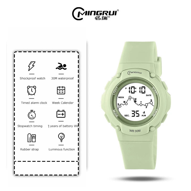 Kids Sport Watches Alarm Stopwatch Children Digital Watch For Boys Girls 30M Waterproof Cartoon Student Electronic Wristwatch