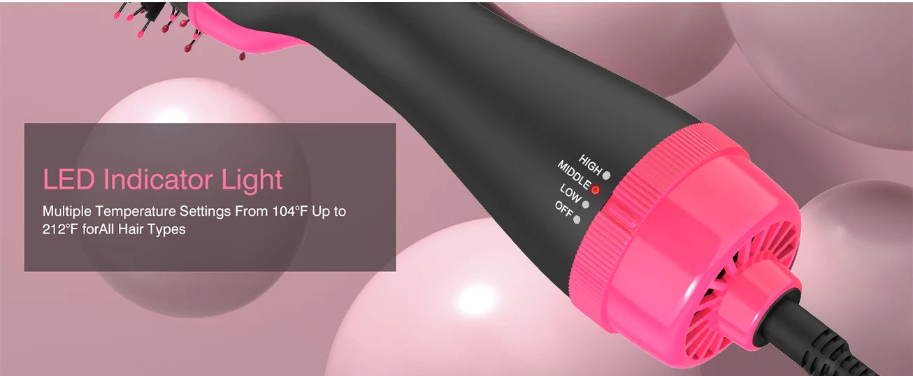 LISAPRO 2 IN 1 One Step Hair Dryer and Volumizer Hair Straightener Hot Air Brush Hair Curler Hair Beauty and Health Styling