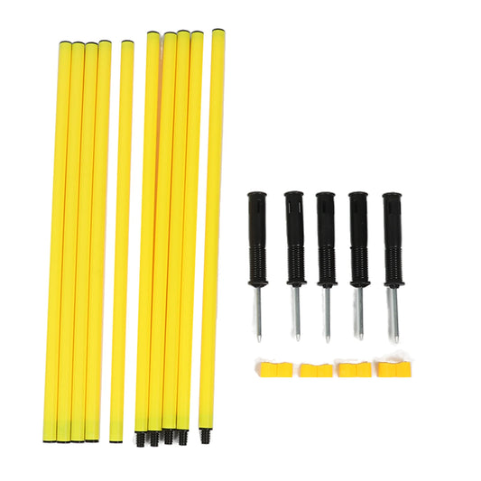 Soccer Poles Set Yellow Poles 1.5m Training Poles Soccer Training Sports Poles with Base Buckles