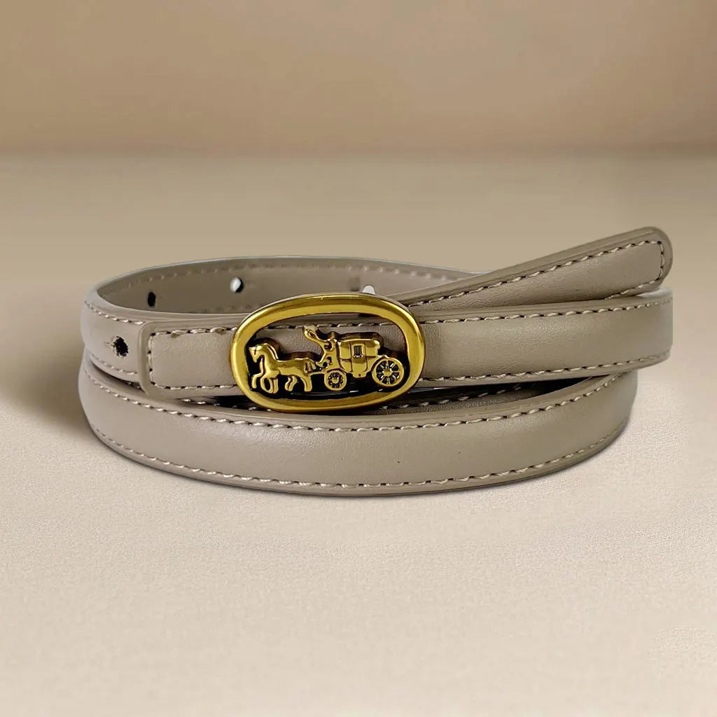 Narrow 1.3cm fashion luxury brand ladies pin buckle women genuine leather dress strap for jeans wastband