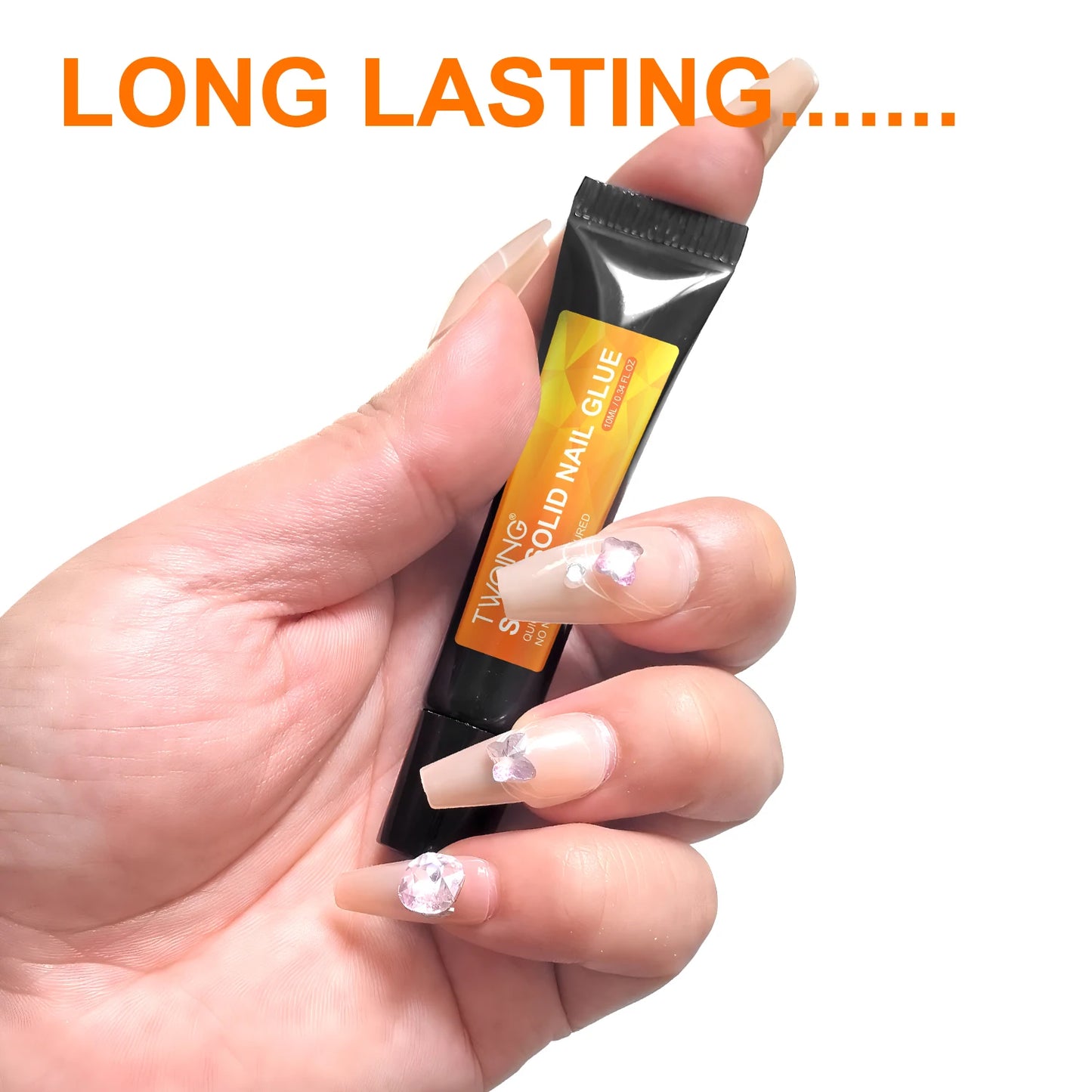 Quick-Dry Nail Glue,Semi solid Super Strong Adhesive For Press-On Nails,Rhinestones,Acrylic Nails,Fake Nail,No need UV/LED Cured