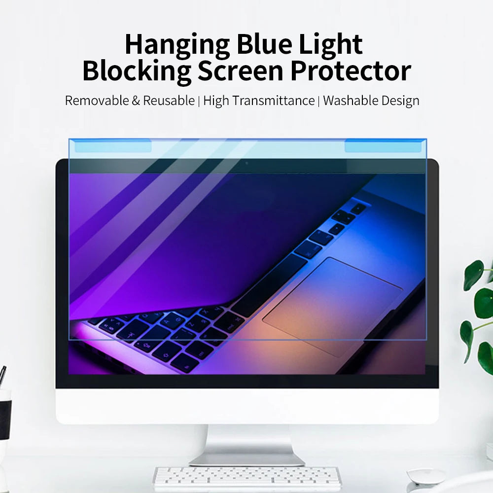Hanging Blue Light Blocking Screen Protector High-transmittance Anti-UV Eye Protection Film for 20-22'' Desktop Monitor