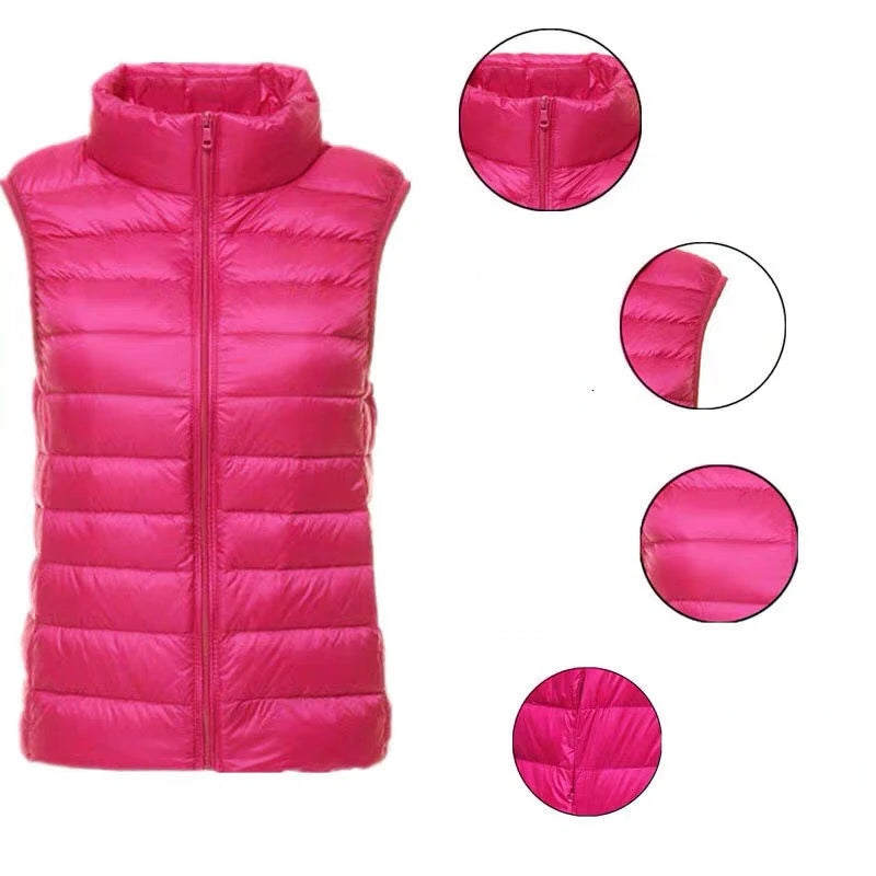 Down Lightweight White Duck Down Vest Short Sleeveless Vest Autumn/Winter Slim Fit Ultra Light Down Jacket Women Jackets
