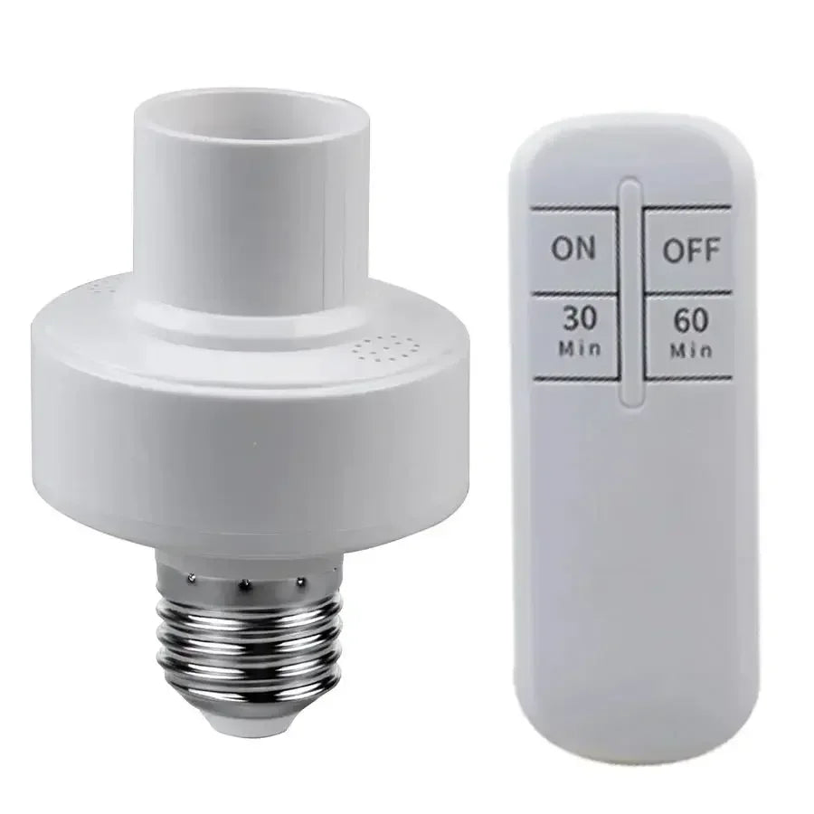 Smart Light Bulb Socket E27 Wireless Remote Control Switch LED Lamp Bases ON/OFF Room Chandelier Timer Switch Battery Powered
