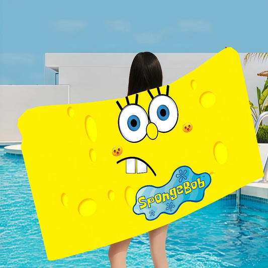 S-SpongeBobs Cartoon Beach Towels Shower Towel Sauna Travel Spa Microfiber Quick Dry Gym Accessories Cute Room Decor