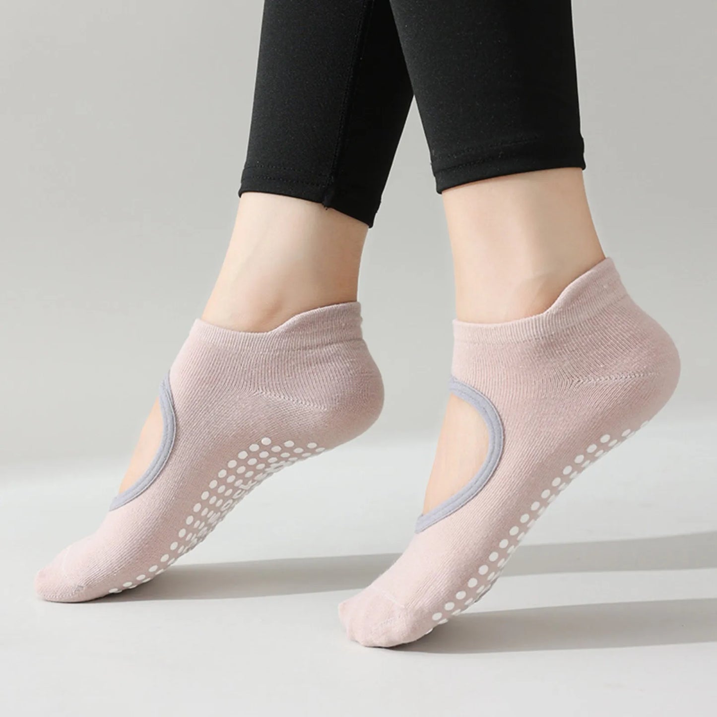 Bandage Yoga Socks for Women Pilates Ballet Dance Cotton Socks Non-Slip Woman Sport Sock Gym Workout Slipper Running Grip Sock