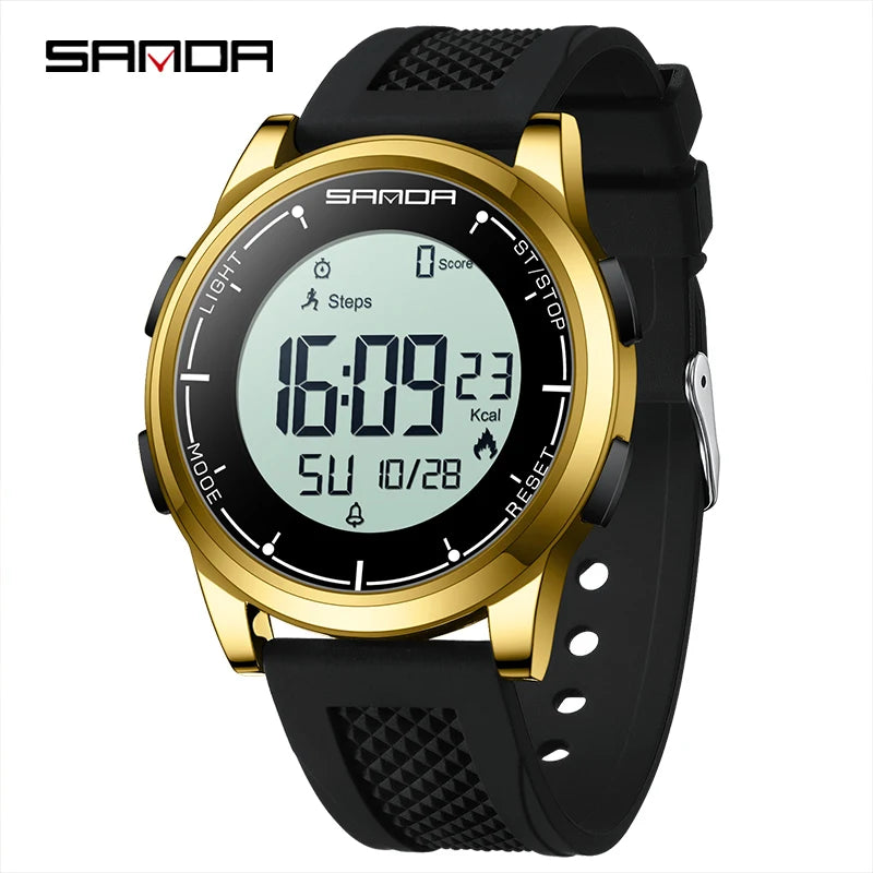 SANDA 9064 Student Sports Quartz LED Electronic Watch Calorimeter Step Electronic Watch Sleep Monitoring Smart Electronic Watch