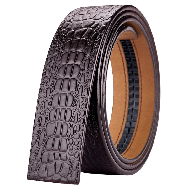 Leather material waistband. Single belt, crocodile pattern belt, casual waist belt, 3.5cm belt