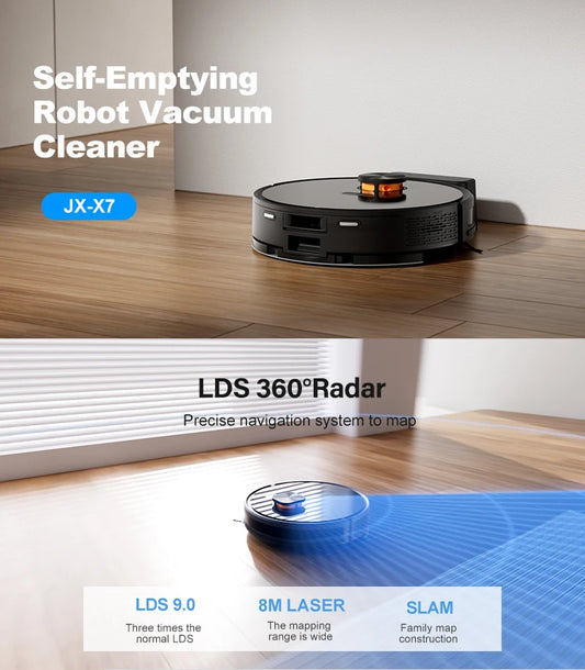 X7 Robot Vacuum Cleaner Can Work For 120-150 Minutes With Laser and Gyroscope Navigation Function Automatic Cleaning Sweep Robot