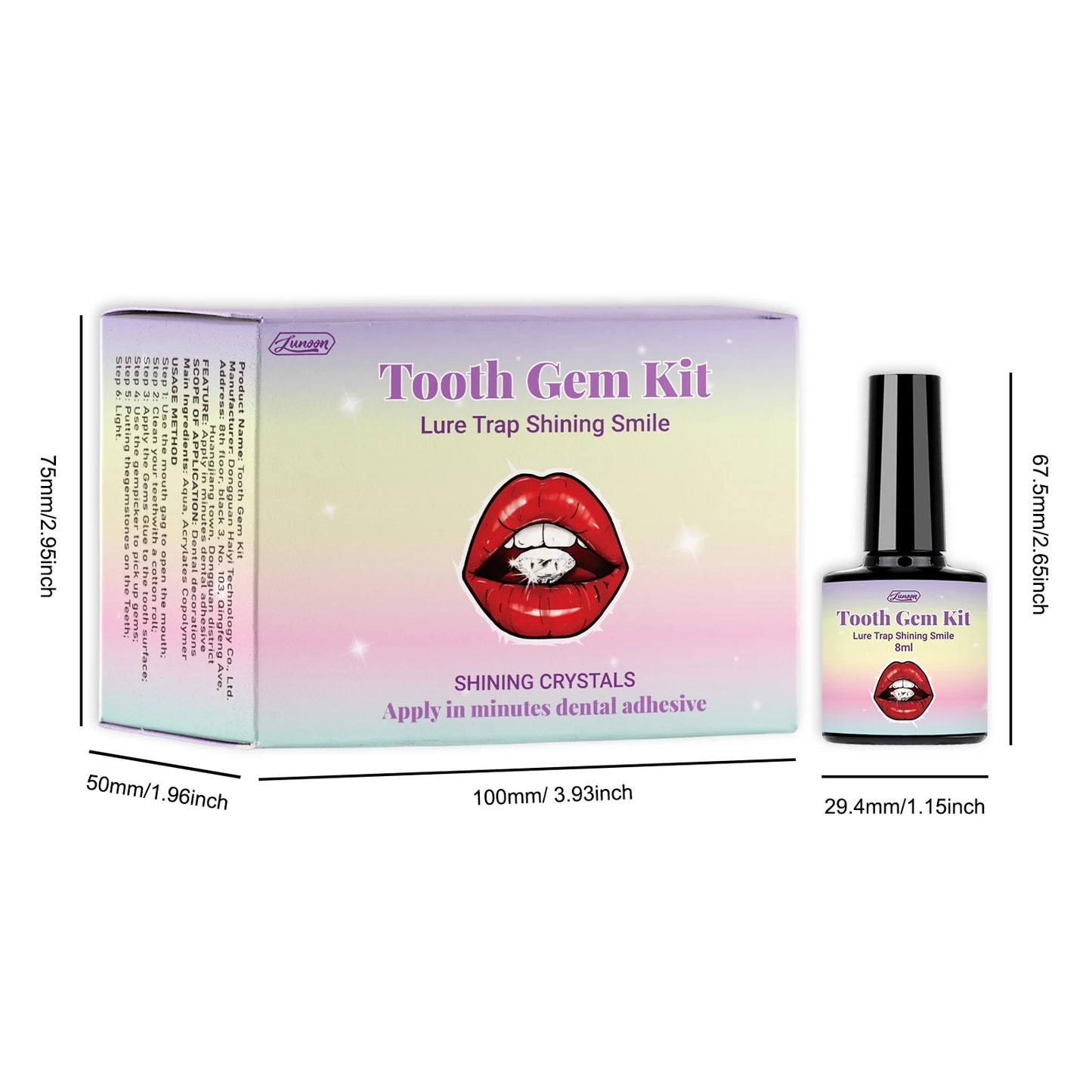 DIY Teeth Gems Kit With Glues And Light Teeth Anti-drop Clear Precious Stone Jewelry Decoration Glittering Tooth Jewelry Kit