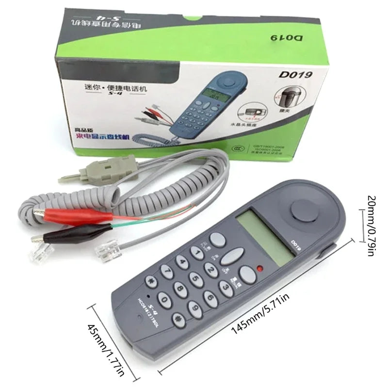 Corded Phone Test Telephone, D019 Landline Telephone with Caller Display Phones with Big Button for Home, Offices