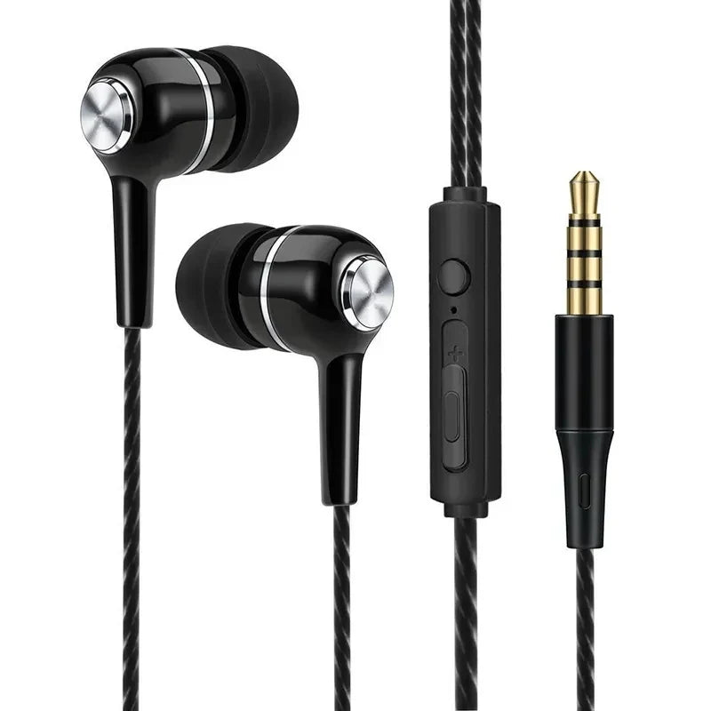 3.5mm Wired Earphone In-Ear Headset HIFI Heavy Bass Earbuds Monitor Sports Headset Stereo Music Gaming Headphone with Microphone