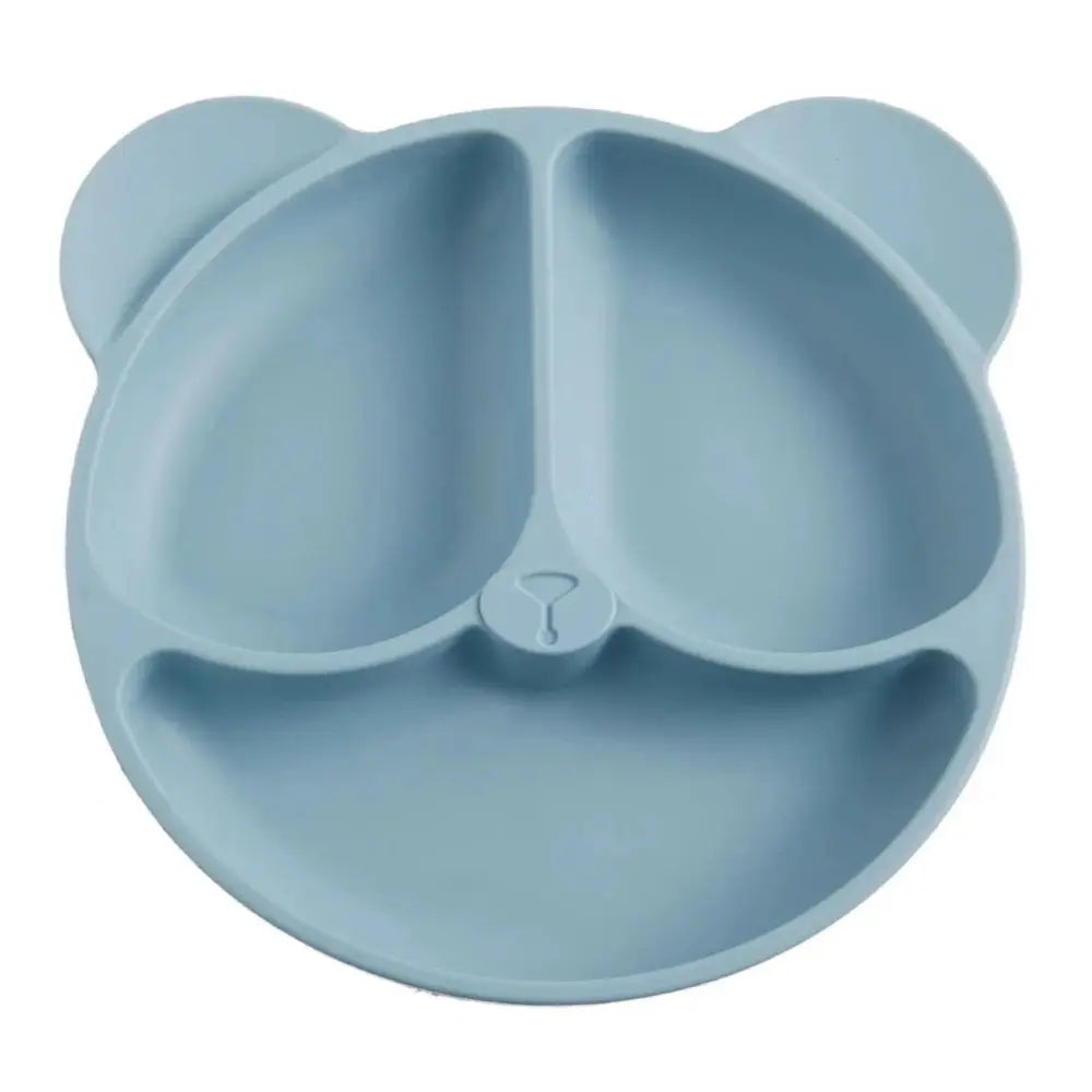 1pc 20x20x3cm Cute Bear Baby Food Supplement Tableware - Food Grade Silicone Suction Cup Dinner Plate Fall-proof Food Bowl
