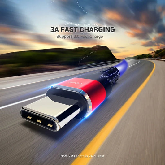 QGeeM 3A USB C Cable USB Type C Cable for Xiaomi OPPO Realme Poco Oneplus Redmi Phone Charger Fast Charge Charger Type C Cable