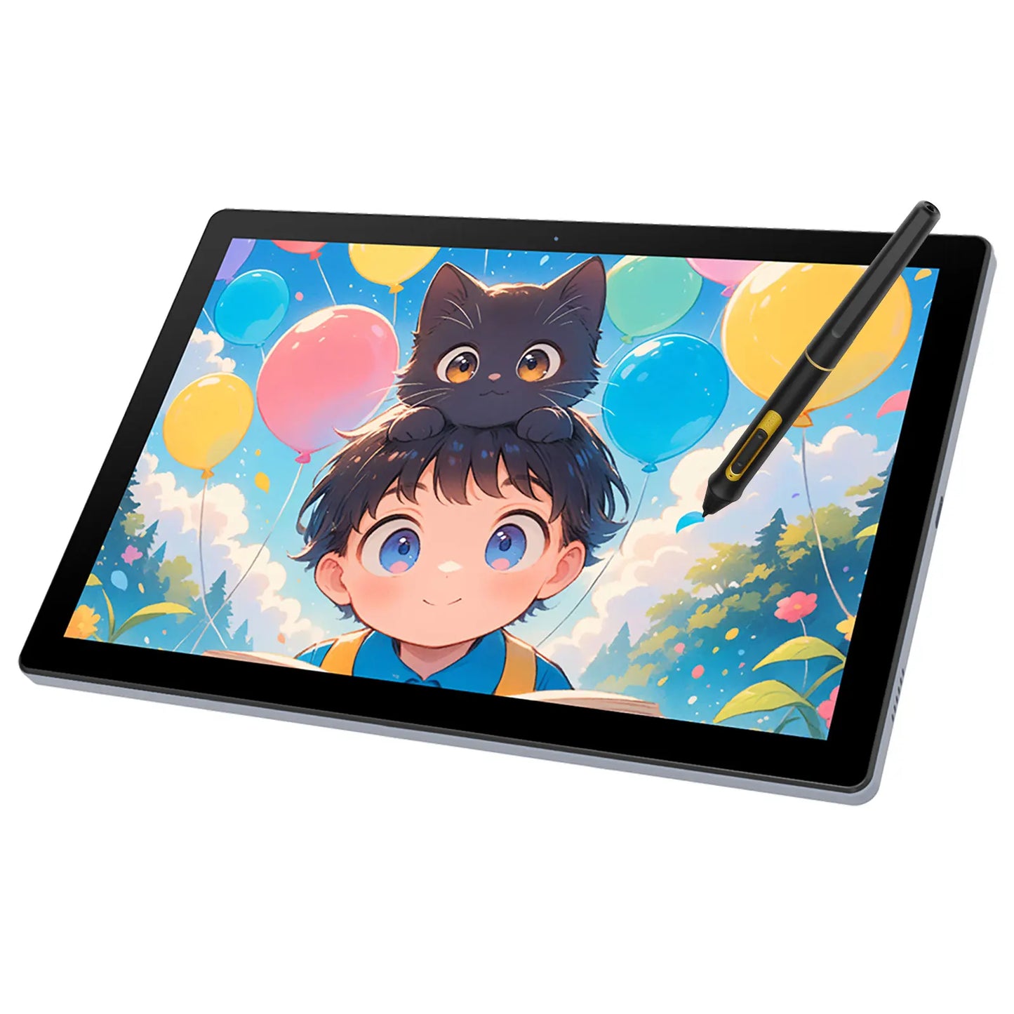 BOSTO BT-101A Portable Graphics Drawing Tablet 10.1 Inch IPS Screen Display with Finger Touch Anti-glare 16384 Pressure Level