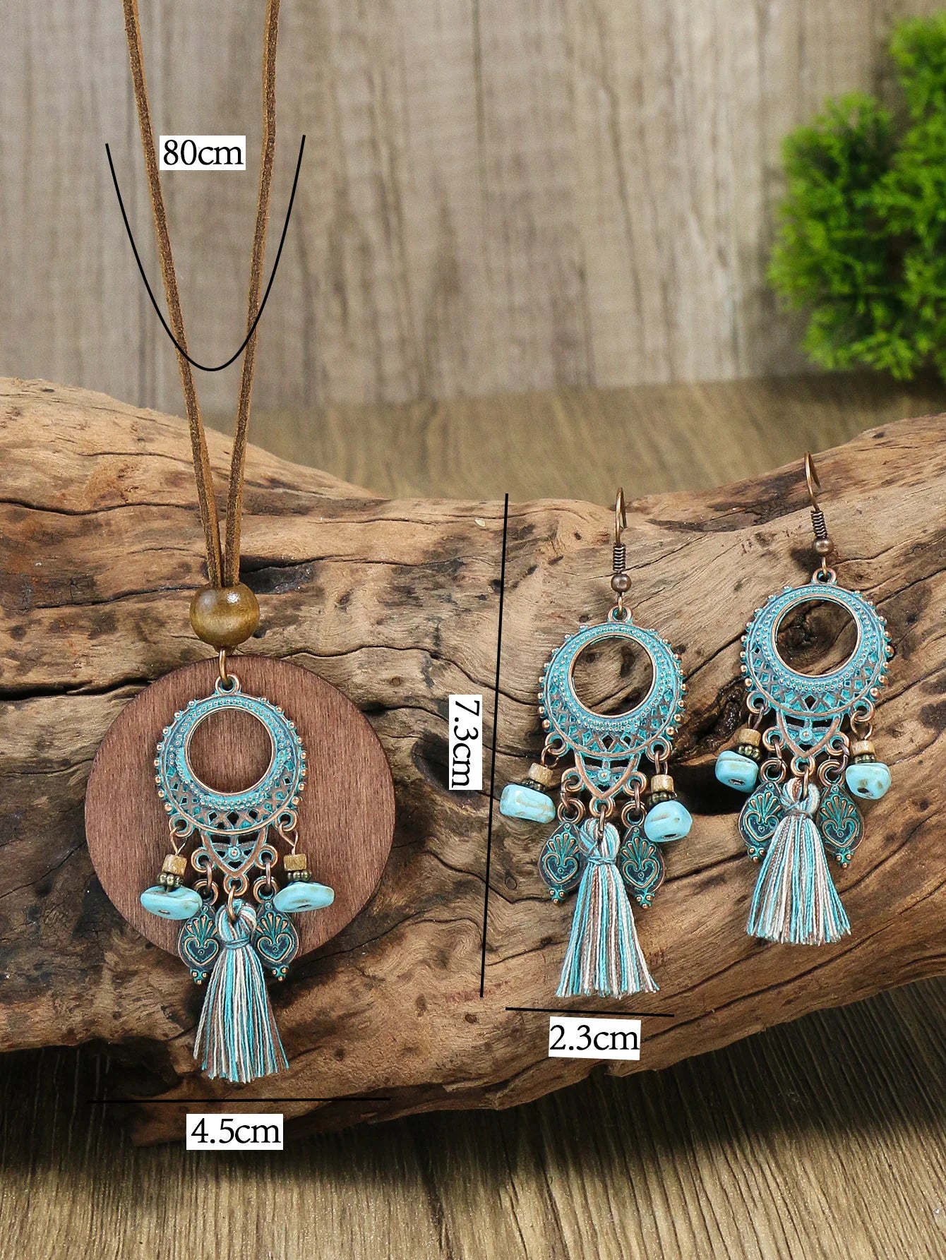 Bohemian ethnic style earrings Bohemian hollowed out circular ring tourism vacation jewelry retro round tassel women's earrings