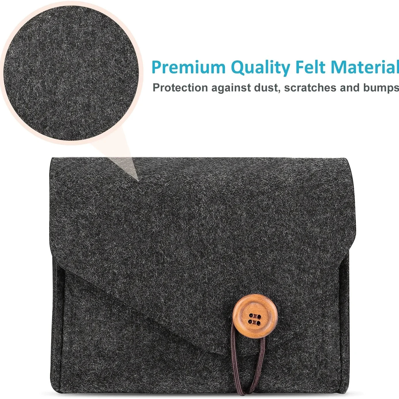Portable Felt Electronics Accessories Organizer - Power Adapter & USB Cable Storage Case for Travel