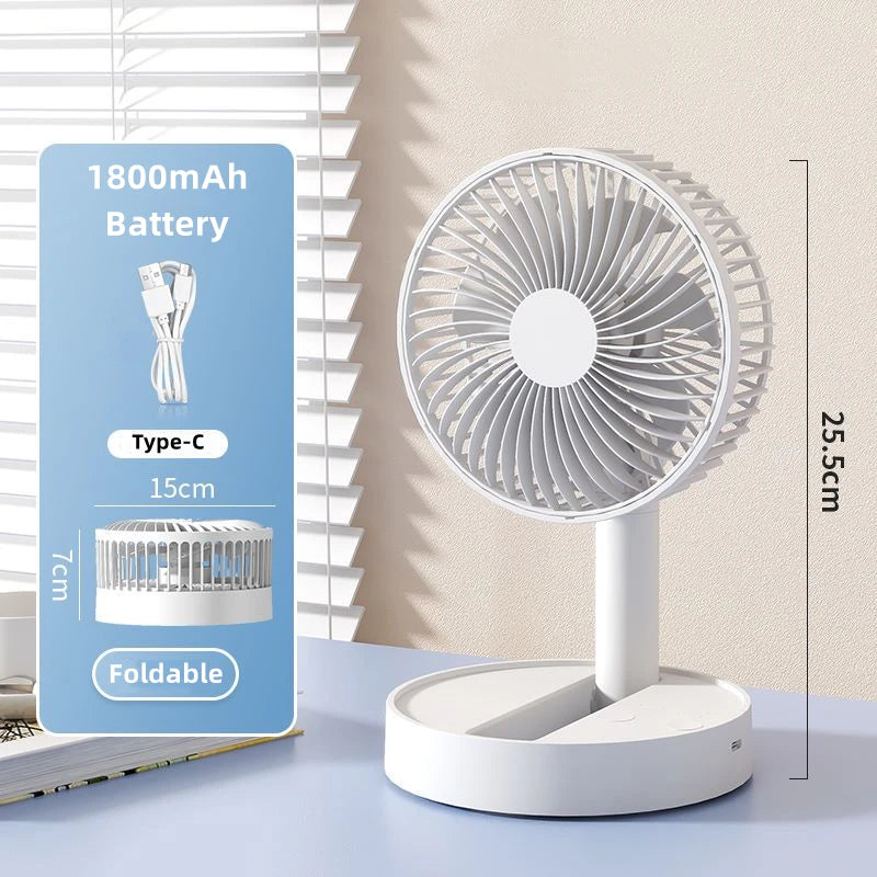 USB Foldable Fan with 4 Speeds & Timing,Battery Operated Mini Fan for Bedroom, Indoor or Outdoor,Table Fan