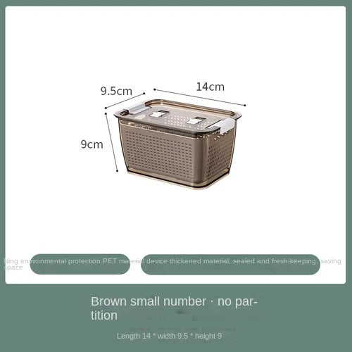 Fridge Storage Box Refrigerator Fresh Vegetable Fruit Boxes Drain Basket Storage Containers With Lid Kitchen Tools Organizer