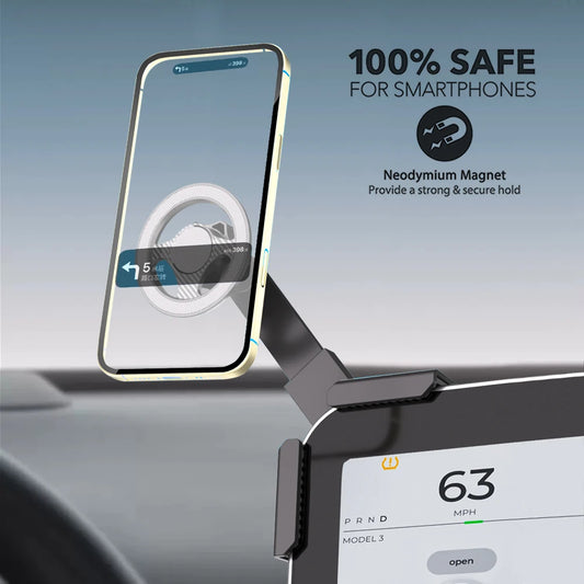 Magnet Car Mounted Display Screen Mobile Phone Holder 360 Degree Freely Rotation Foldable Mount Usded for Car Electric Vehicle