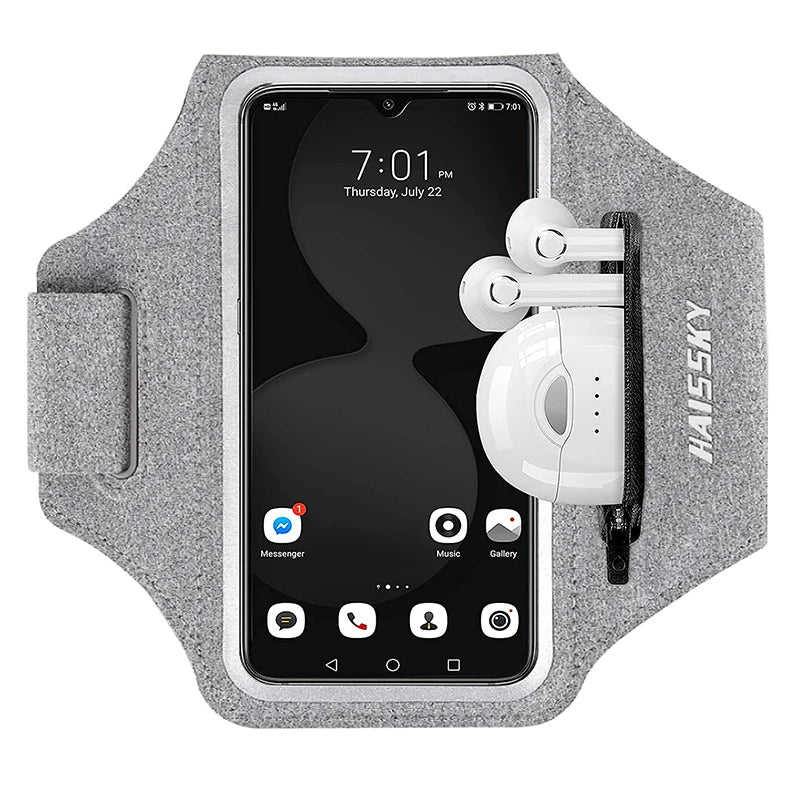 HAISSKY Zipper Pocket Running Sports Armband For iPhone 16 15 14 13 12 11 Pro Max 15 Plus Belt On Hand Phone Brassard Bags