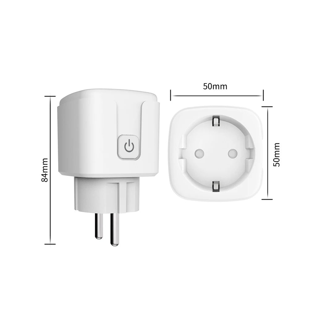 Smart Plug WiFi/Zigbee Socket EU plug 20A With Power Monitor Timing Function Voice Control Works With Alexa GoogleHome