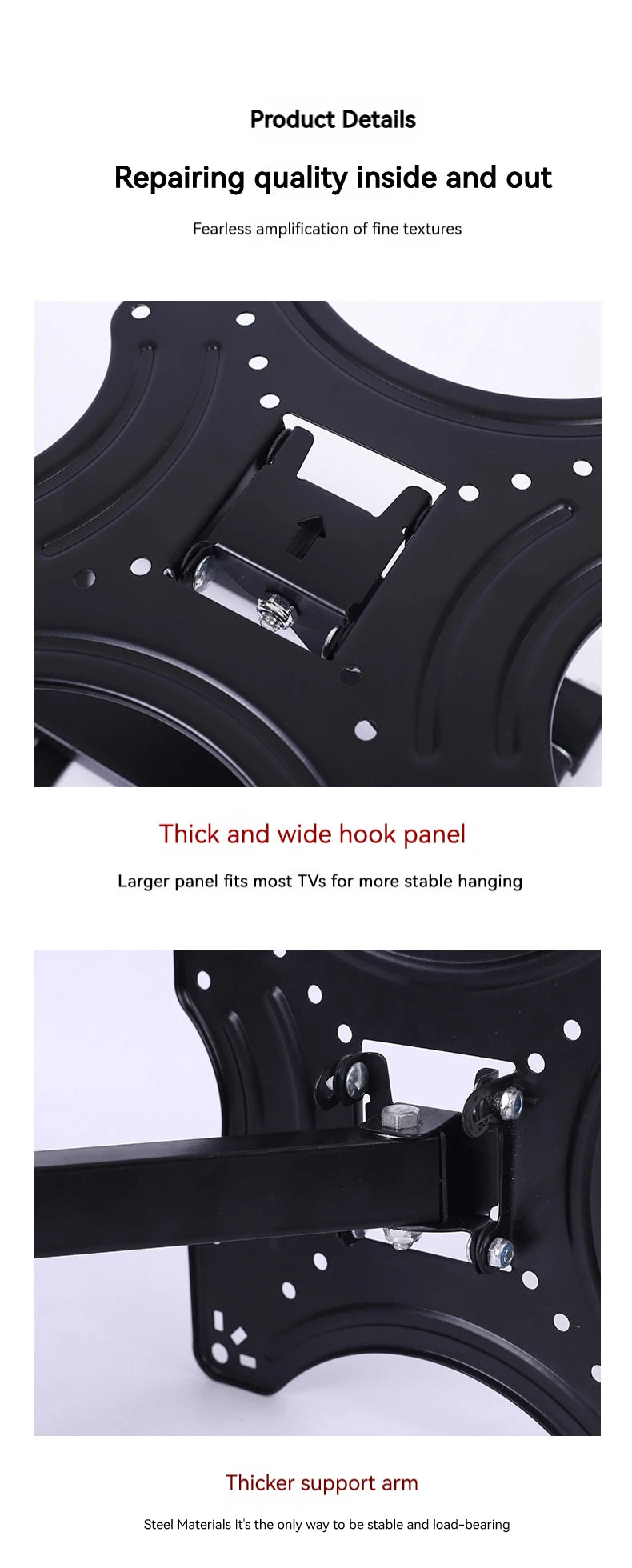 Universal Retractable TV Mounts Wall Mount Bracket LCD Monitor TV Stand Expansion Bracket Metal Flexible Arm Television Holder