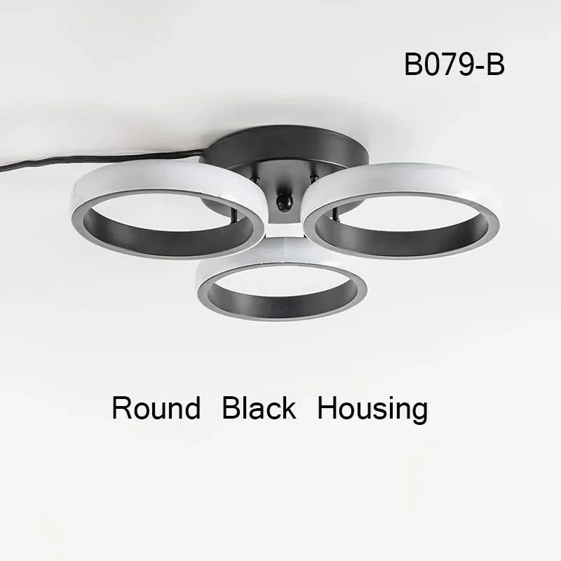 LED Ceiling Light Modern 3 Rings Ceiling Lamp for Bedroom Living Room Bathroom Entrance Corridor Ceiling Kitchen Lighting