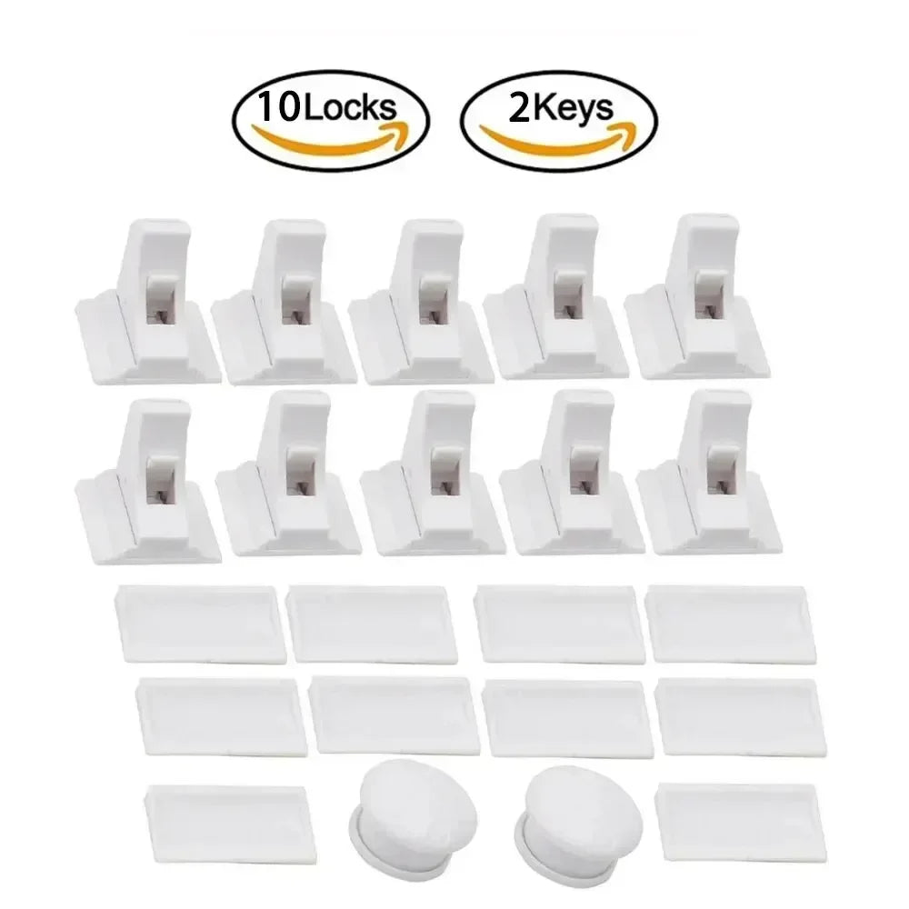 Child Safety Lock with Magnetic Keep Your Kids Safe Children's Lock Ideal Drawer Cabinet Door Safety for Toddler Baby Protection