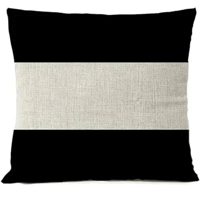 Black geometric pillowcase, linen cushion cover, office home décor sofa pillowcase, cushion cover 45x45