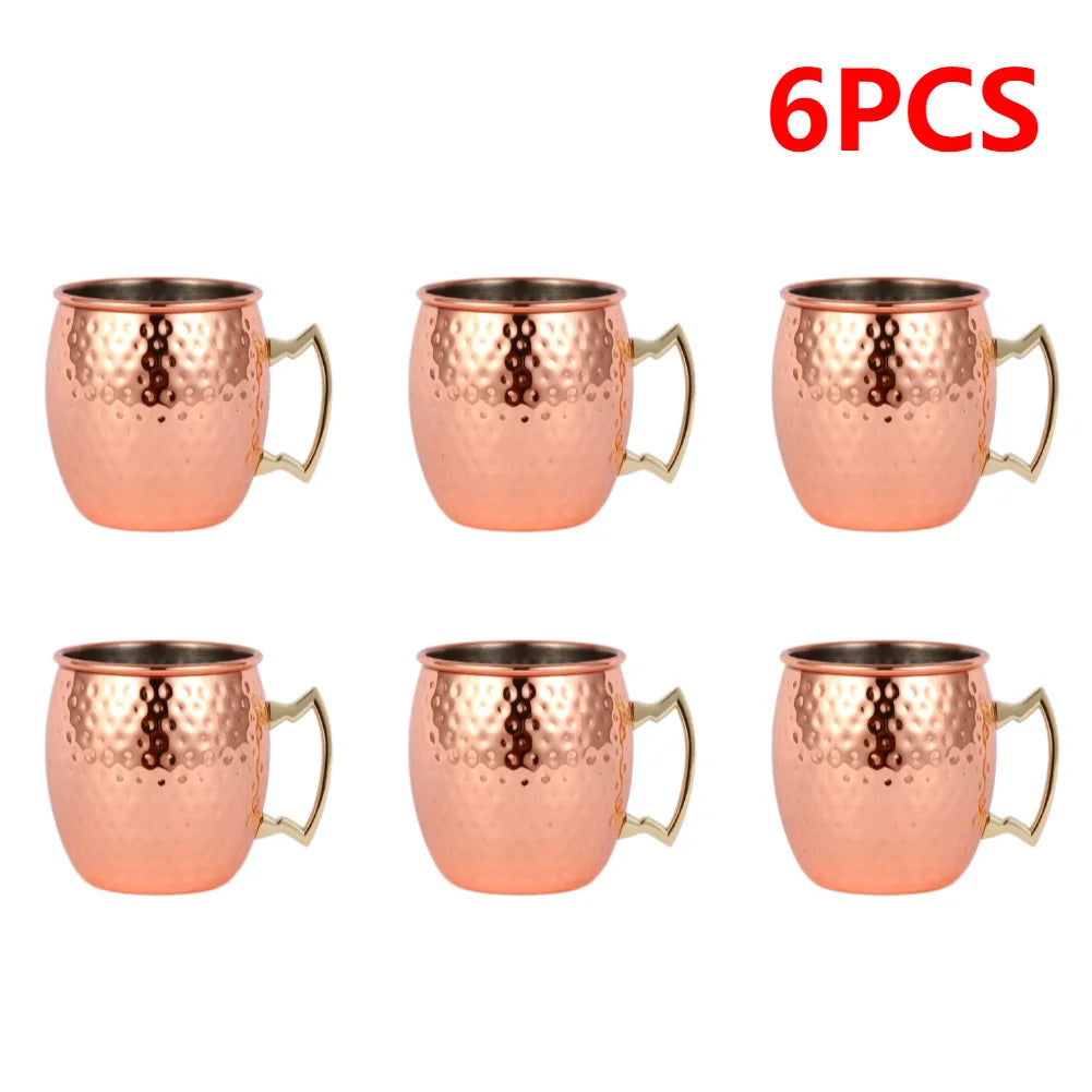 Moscow Mule Copper Mugs Metal Beer Cup Stainless Steel Copper Goblet Cocktai Wine Coffee Cup Champagne Party Bar Drinkware Tools