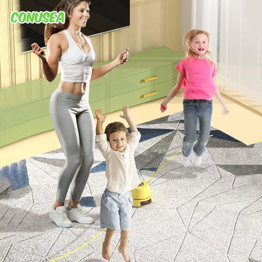 Electric Rope Skipping Machine Remote Control Smart Automatic Jump Rope Digital Counter Indoor Outdoor Training Toys Games Kids