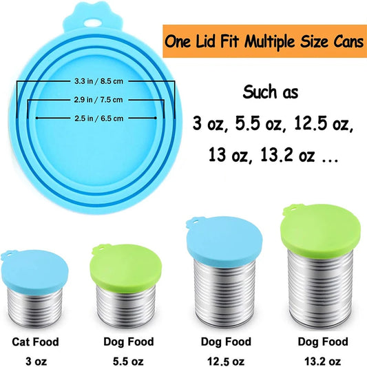Reusable Pet Food Can Cover and Spoon Portable 2pcs/set Dogs Cat Storage Tin Cap Lid Seal Cover Health Pet Supplies Pet Lids Ca