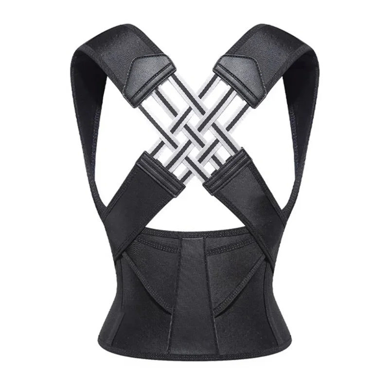 Adjustable Posture Corrector Brace for Women & Men, Upper Back Support, Gym Pilates Body Alignment, Unisex Spinal Straightener