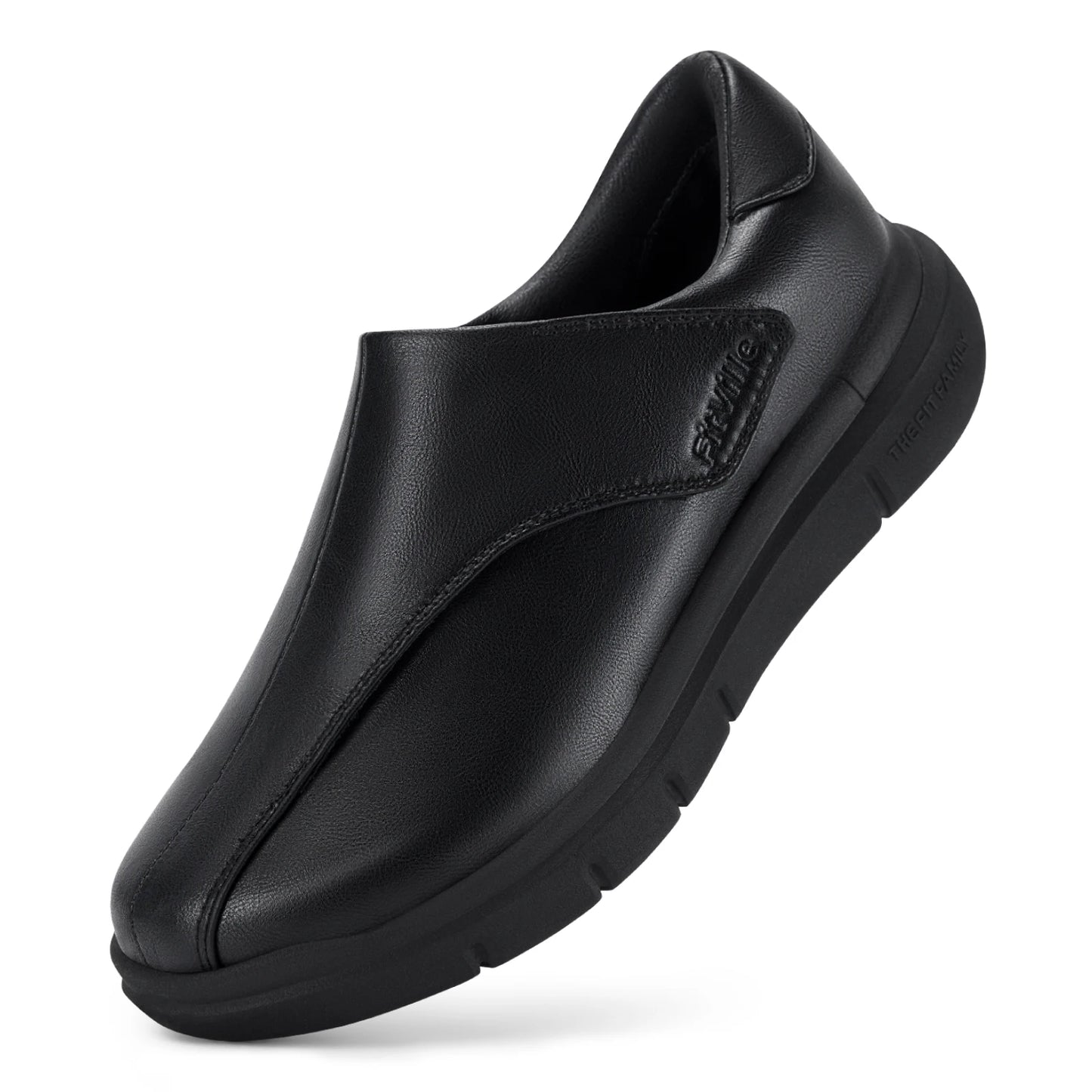 FitVille Men's Leather Shoes Diabetic Shoes Casual Oxford Shoes Adjustable Lightweight Formal Business Shoes for Swollen Feet