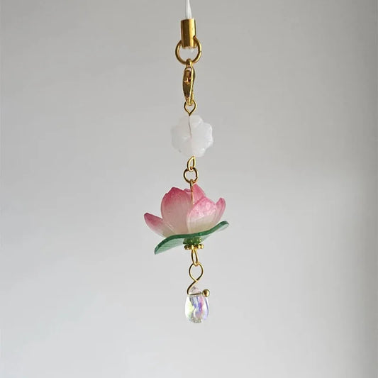 Lotus Phone Charm Flower Phone Accessories Y2K Handmade Cute