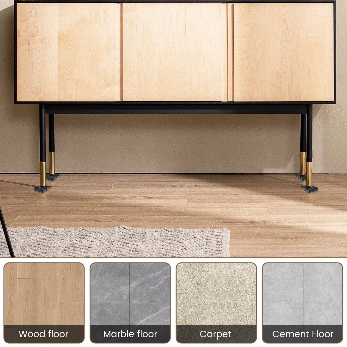 40PCS Anti Slip Furniture Pads Adjustable Cabinet Leveler Anti Vibration Refrigerator Sofa Stand Table Shims Washer Stabilizer