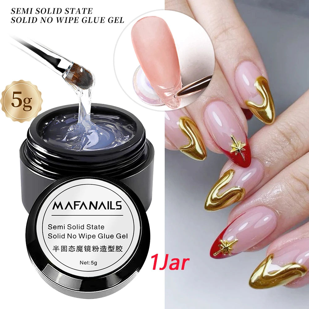 5Pcs Fast Drying Nail Art Glue Glitter UV Acrylic Rhinestones Press on Nails Strong Adhesive Nail Glue False Tips Manicure Tool