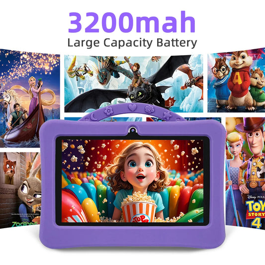 2025 New Kid's Tablet Android 14 7.1 HD Screen 1280*600 IPS 4GB+128GB Memory 3200mAh GPS Satellite Positioning Tablet Boys Girls