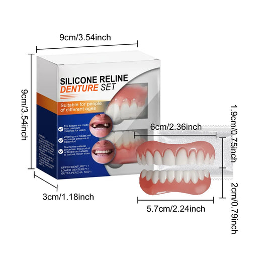New False Teeth Silicone Upper & Lower Veneers Perfect Laugh Veneers Dentures Paste Fake Teeth Braces Comfortable Teeth