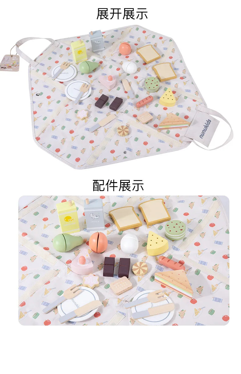 Educational Toys Simulation Medical Tool Medical Storage Bag Nurse Accessories Set Toy Gift for Kids Wooden Pretend Play Doctor